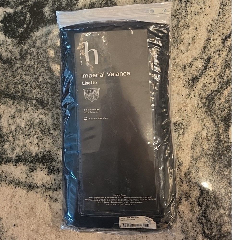 New - Home Expressions Lisette Imperial Valance - Black Jcpenneys 90 X 32